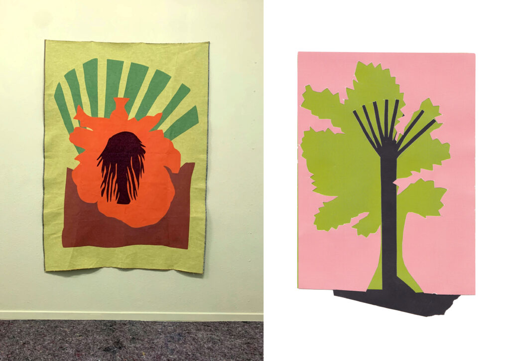 « Sous le saule » tapestry in cotton and polyester, 200x148cm, 2022