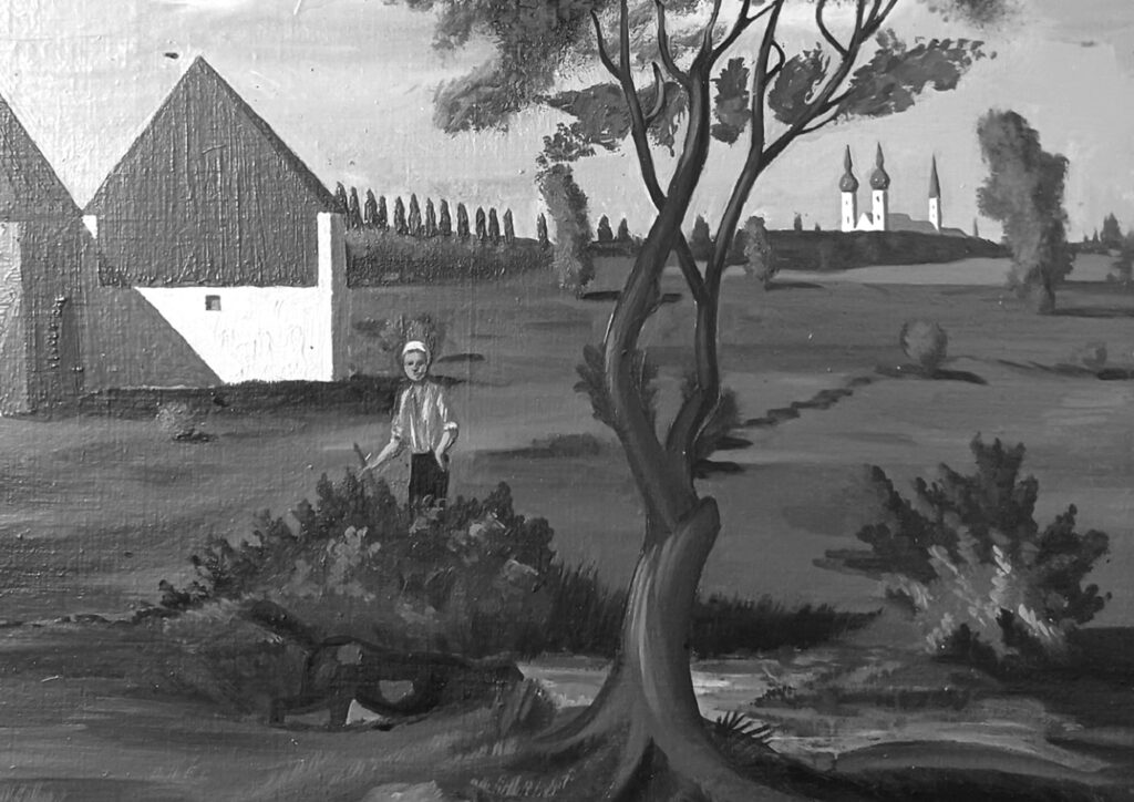 Peinture extraite de la tapisserie « le meunier »  2023